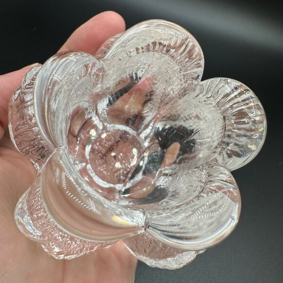 Kosta Boda Sweden ROSEBUD Crystal Votive Tea Light Candle Holder ~ Mats Jonasson - Picture 6 of 7